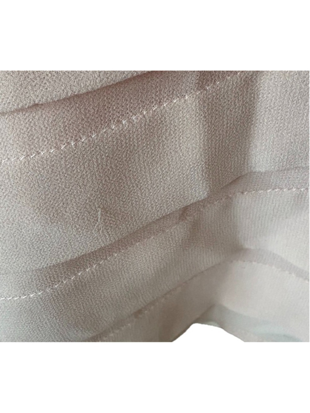 Calvin Klein Blouse Blush Pink Tiered Pleated V-Neck Long Sleeve Professional M - Picture 7 of 7